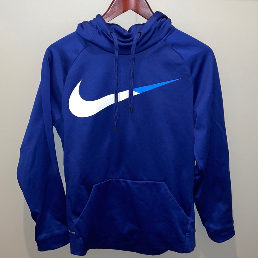 NIKE Dri-Fit Blue Cowl Neck Hoodie Sweatshirt